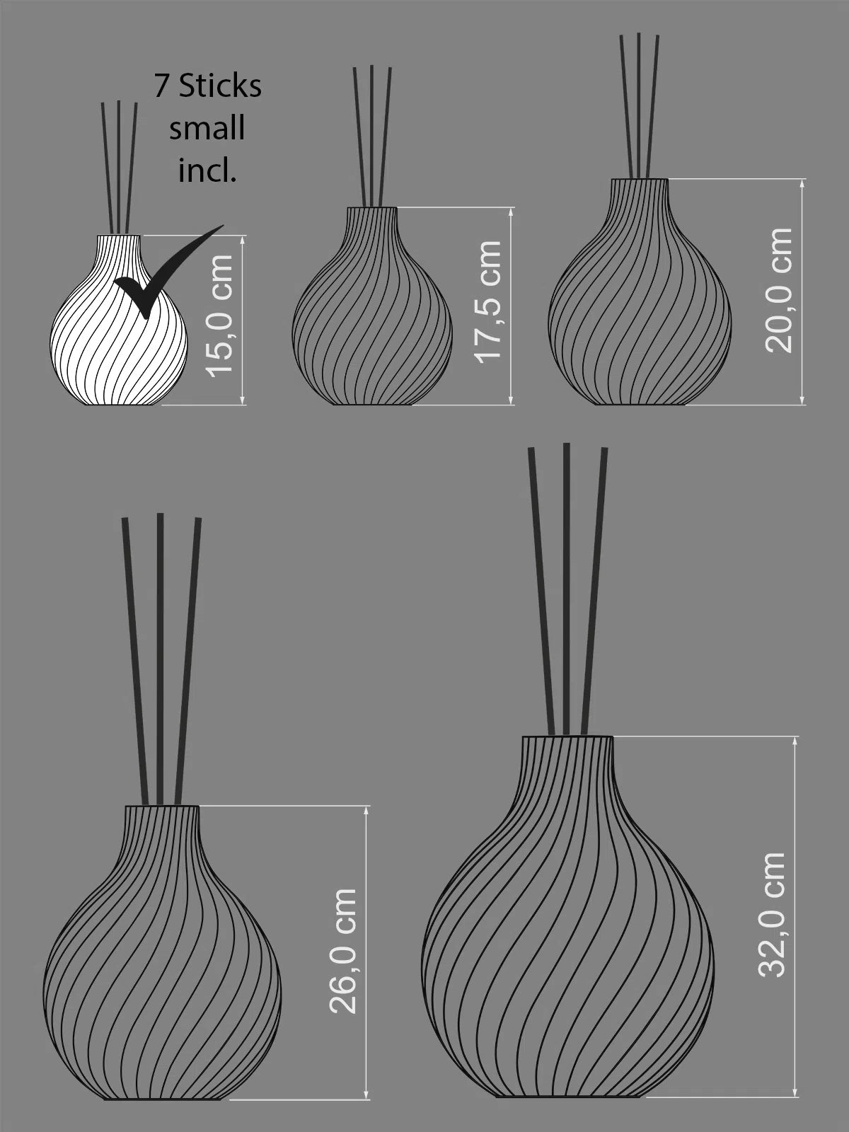 7 Duftstäbchen Raumduft klein