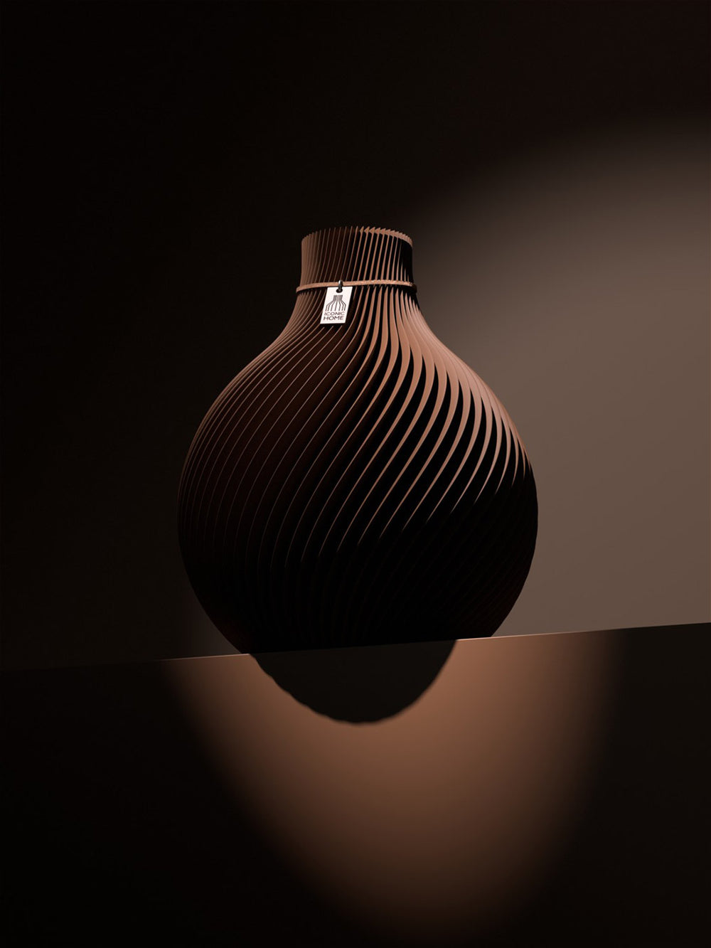 Jarrón Sphere en choco brown.