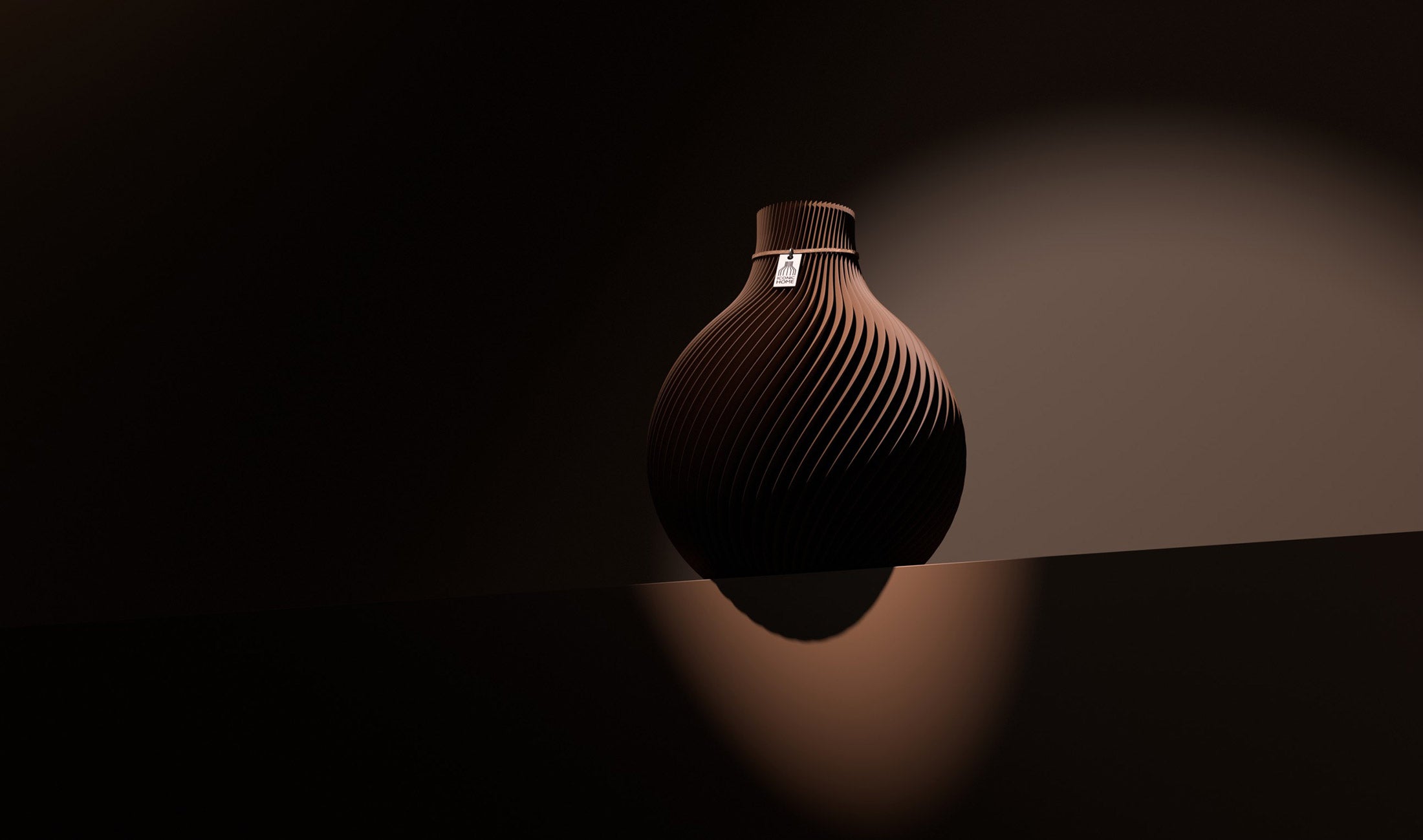 Braune Vase ICONIC HOME Sphere Choco Brown