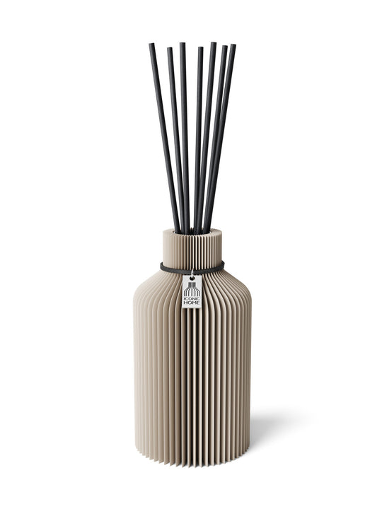 Duftvase Pure – Diffusorvase mit Diffusorstäbchen in cozy greige