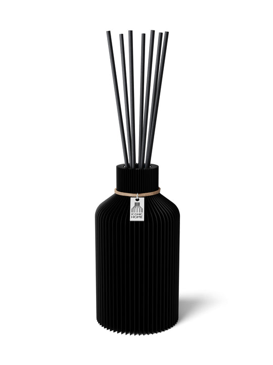 Duftvase Pure – Raumduft Diffuser Set mit Duftöl und Duftstäbchen | deep black