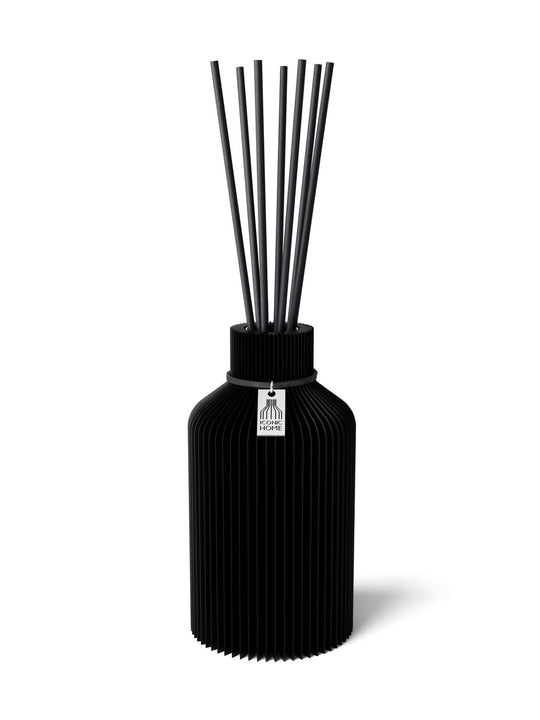 Fragrance vase Pure - Room fragrance diffuser set with fragrance oil and fragrance sticks | deep black