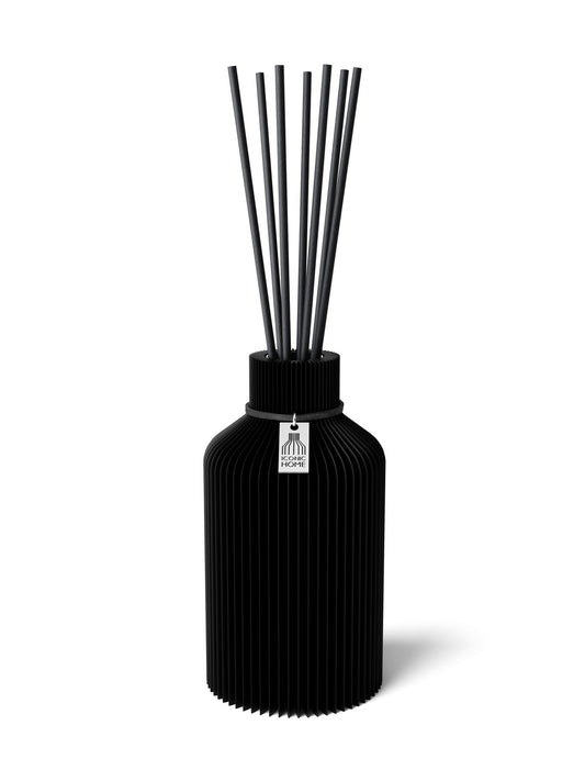 Duftvase Pure Deep Black 15 cm ICONIC HOME Schwarzes Band