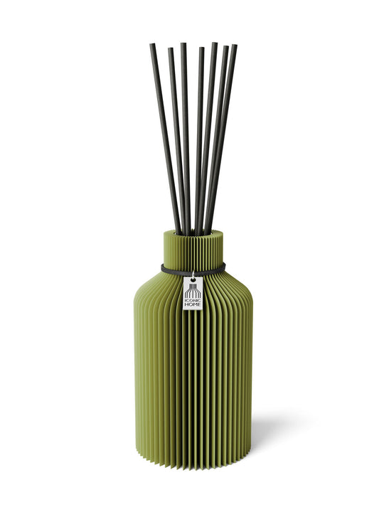 Duftvase Pure – Diffusorvase mit Diffusorstäbchen in matcha green