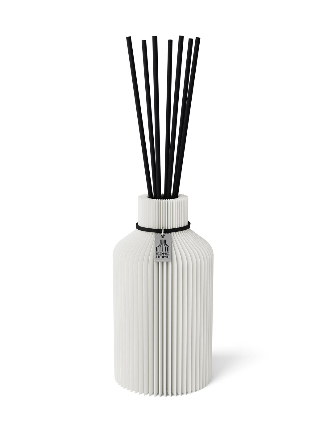 Duftvase Pure Pure White 15 cm ICONIC HOME Schwarzes Band