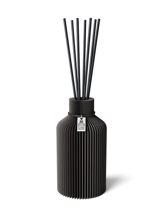 Duftvase Pure – Diffusorvase mit Diffusorstäbchen in stormy gray