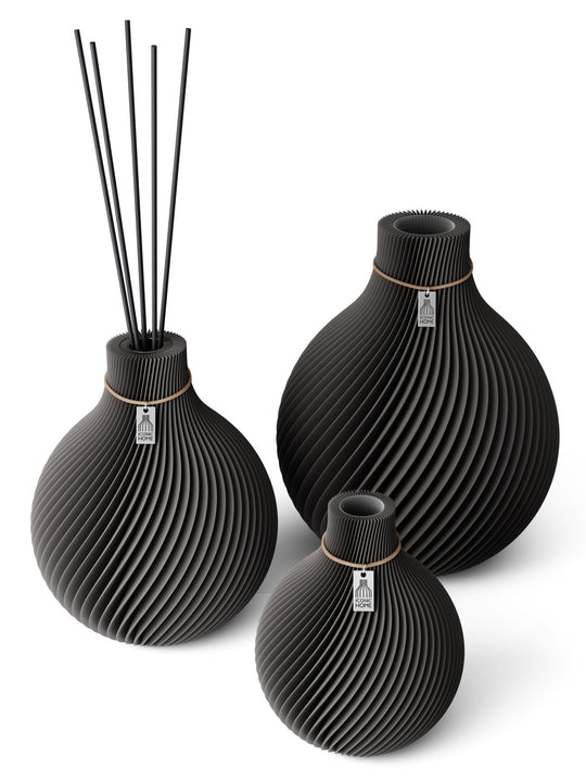 Vase Sphere Set of 3 incl. medium fragrance vase in stormy gray