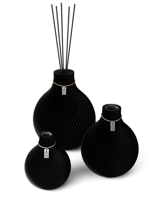 Vase Sphere set de 3 vases incluant un grand vase de senteur in deep black