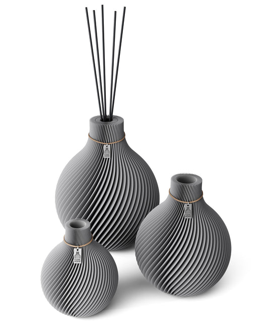 Vase Sphere set de 3 vases incluant un grand vase de senteur in dreamy gray