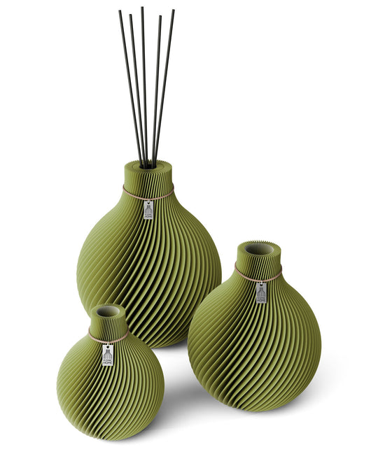Vase Sphere set de 3 vases incluant un grand vase de senteur in matcha green
