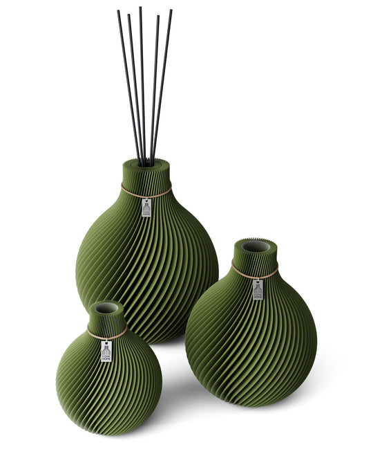 Vase Sphere set de 3 vases incluant un grand vase de senteur in moss green