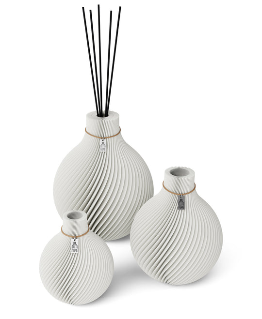 Vase Sphere set de 3 vases incluant un grand vase de senteur in pure white