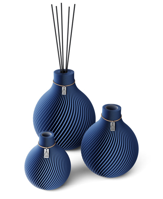 Vase Sphere set de 3 vases incluant un grand vase de senteur in sea blue