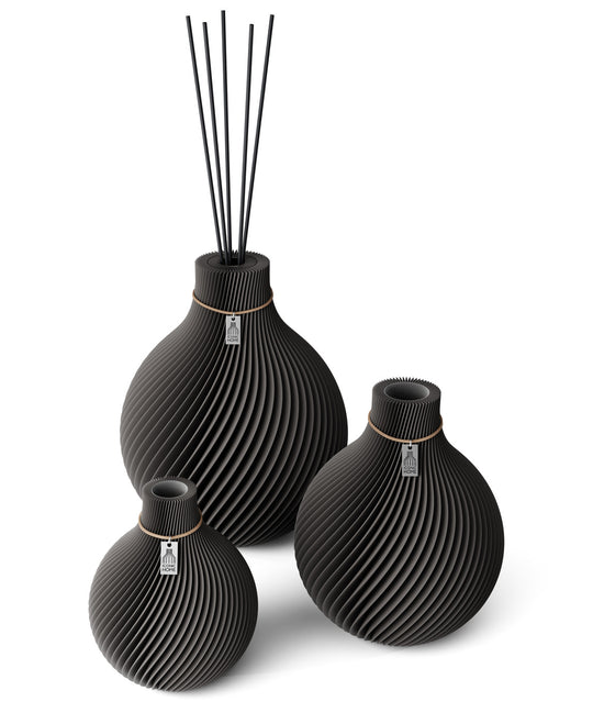 Vase Sphere set de 3 vases incluant un grand vase de senteur in stormy gray