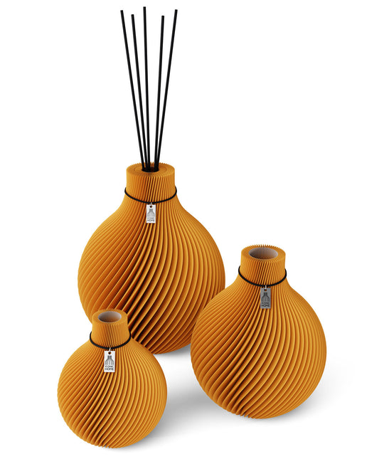 Vase Sphere 3er Set inkl. großer Duftvase in golden sunrise