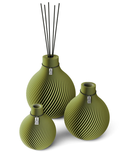 Vase Sphere 3er Set inkl. großer Duftvase in matcha green