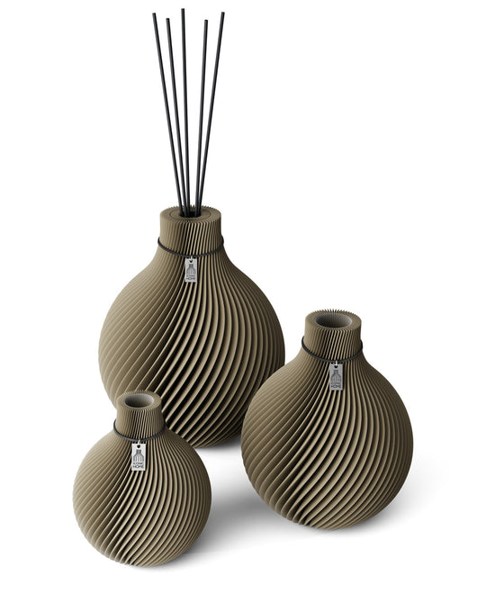 Vase Sphere 3er Set inkl. großer Duftvase in mystic mud
