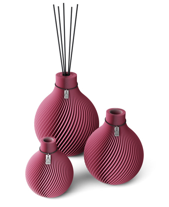 Vase Sphere 3er Set inkl. großer Duftvase in soft berry
