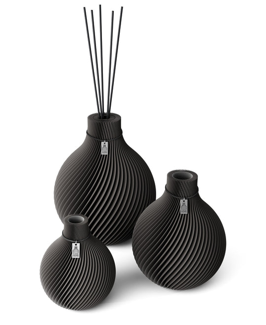 Vase Sphere 3er Set inkl. großer Duftvase in stormy gray