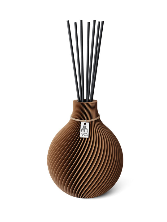 Duftvase Sphere - Raumduft Diffuser Set mit Duftöl und Duftstäbchen | choco brown