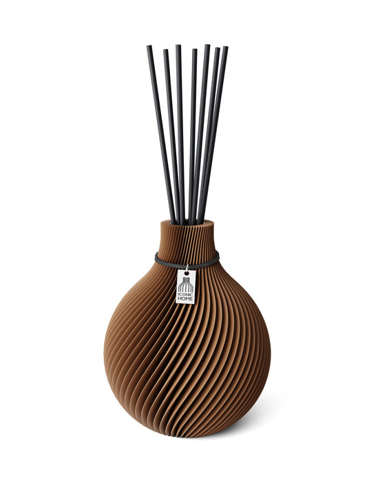 Duftvase Sphere Choco Brown 15 cm ICONIC HOME Schwarzes Band