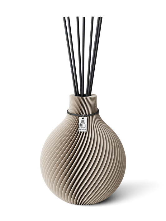 Duftvase Sphere Cozy Greige 17,5 cm ICONIC HOME Schwarzes Band