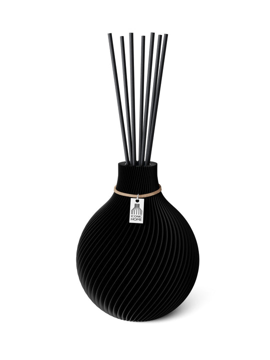 Duftvase Sphere - Raumduft Diffuser Set mit Duftöl und Duftstäbchen | deep black