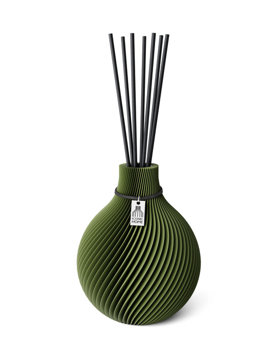 Duftvase Sphere Moss Green S 15 cm ICONIC HOME Schwarzes Band