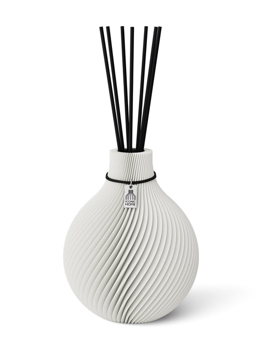 Duftvase Sphere - Raumduft Diffuser Set mit Duftöl und Duftstäbchen | pure white