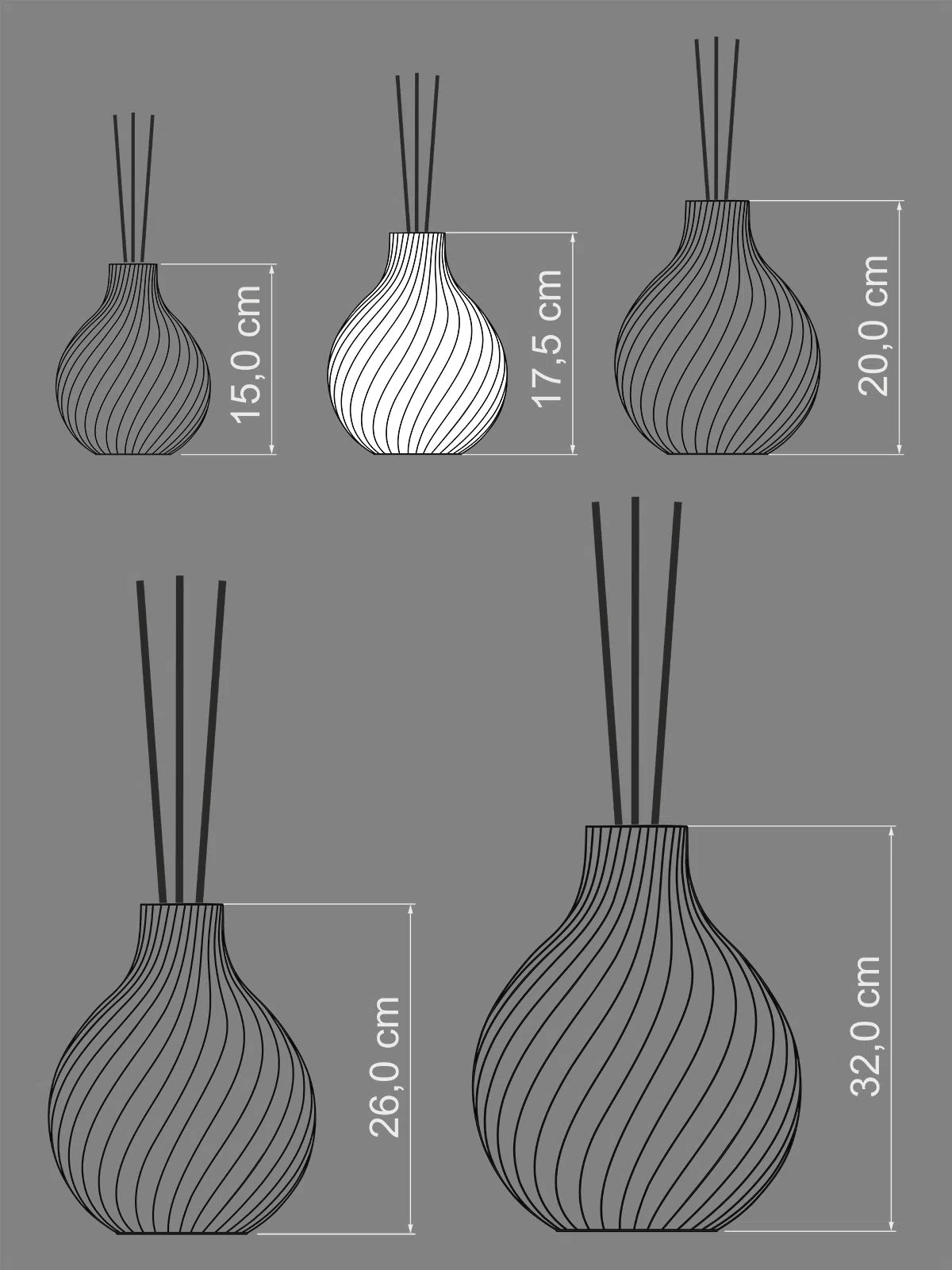 Duftvase Sphere Sizechart 17 cm