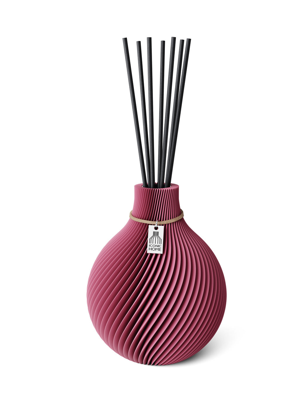Duftvase Sphere Soft Berry naturfarbenes Band 15 cm ICONIC HOME
