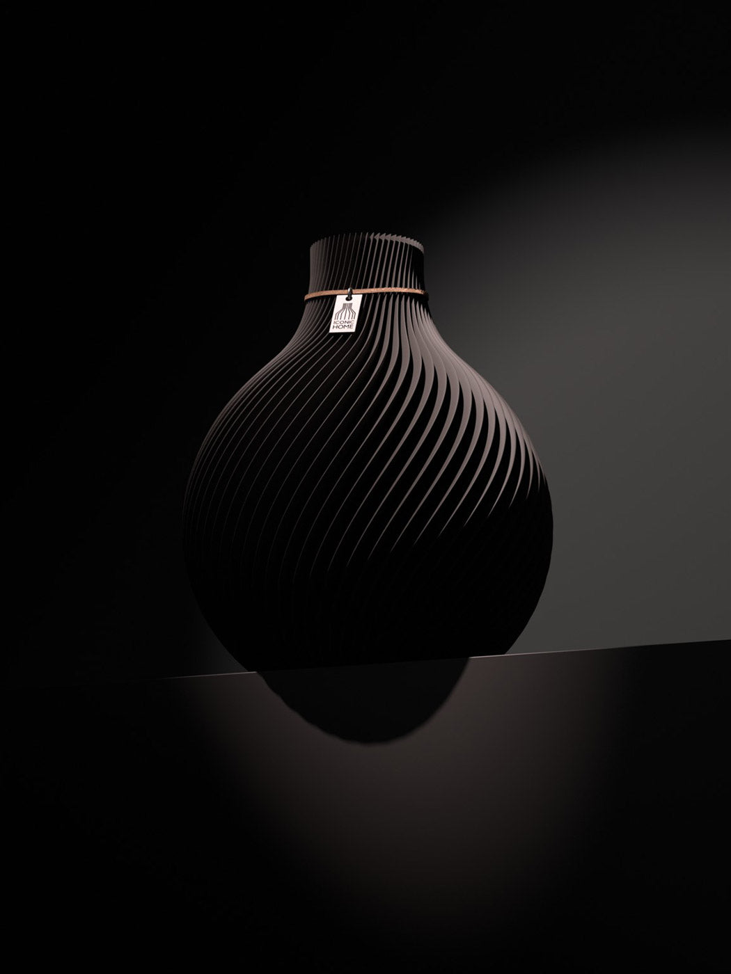 Dunkegraue Vase ICONIC HOME Sphere in stormy gray