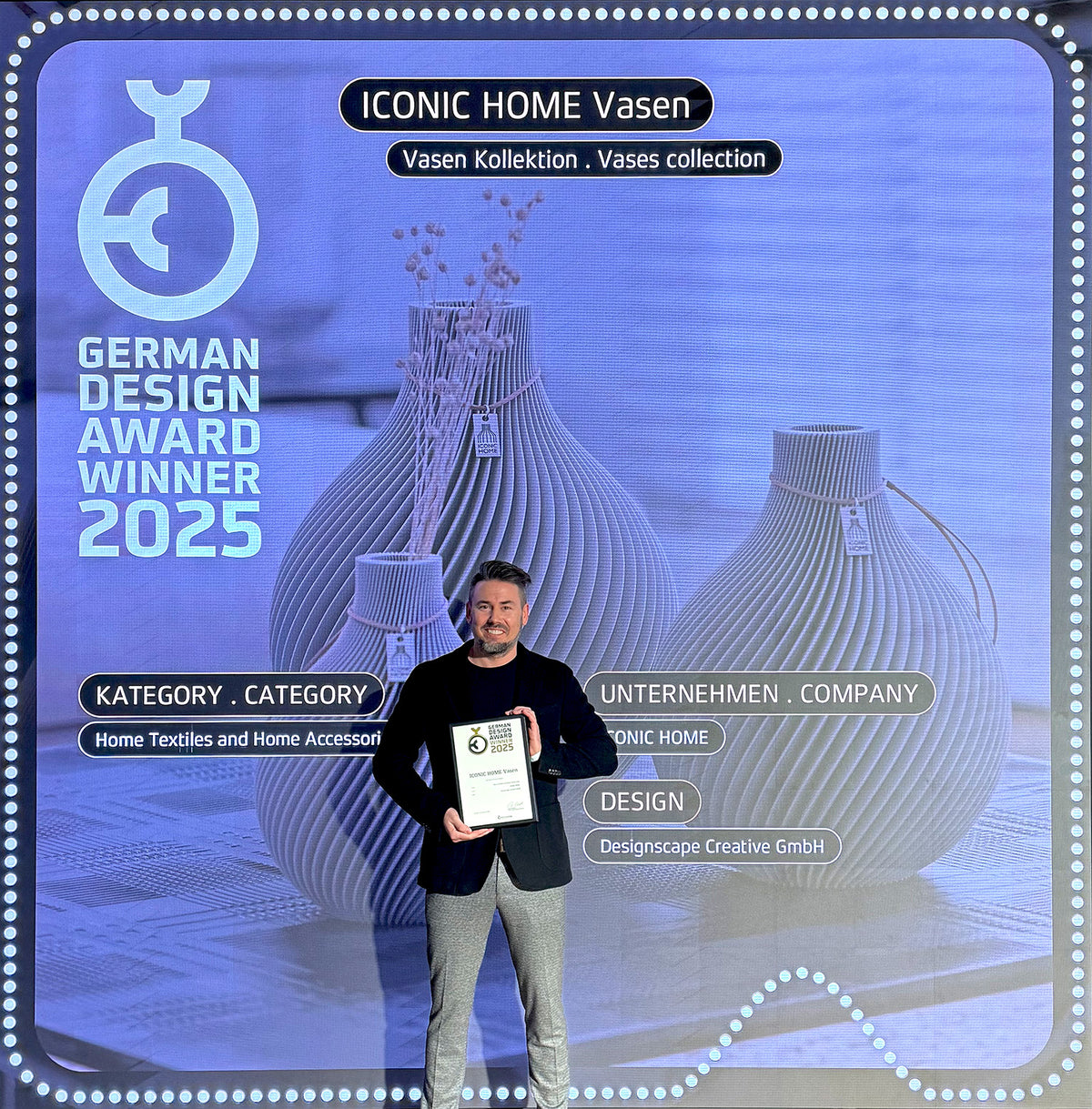 Un’immagine della premiazione del German Design Award 2025