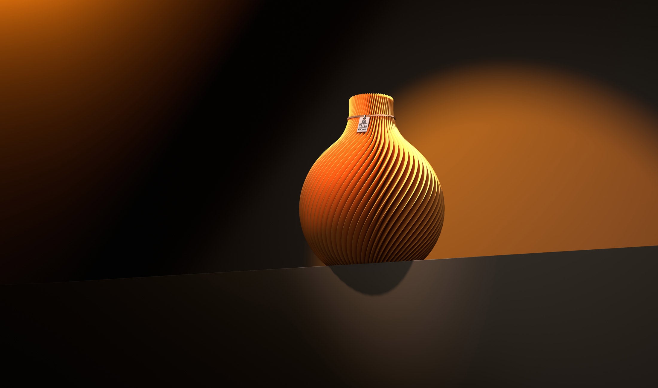 Goldgelbe Vase ICONIC HOME Sphere in Golden Sunrise