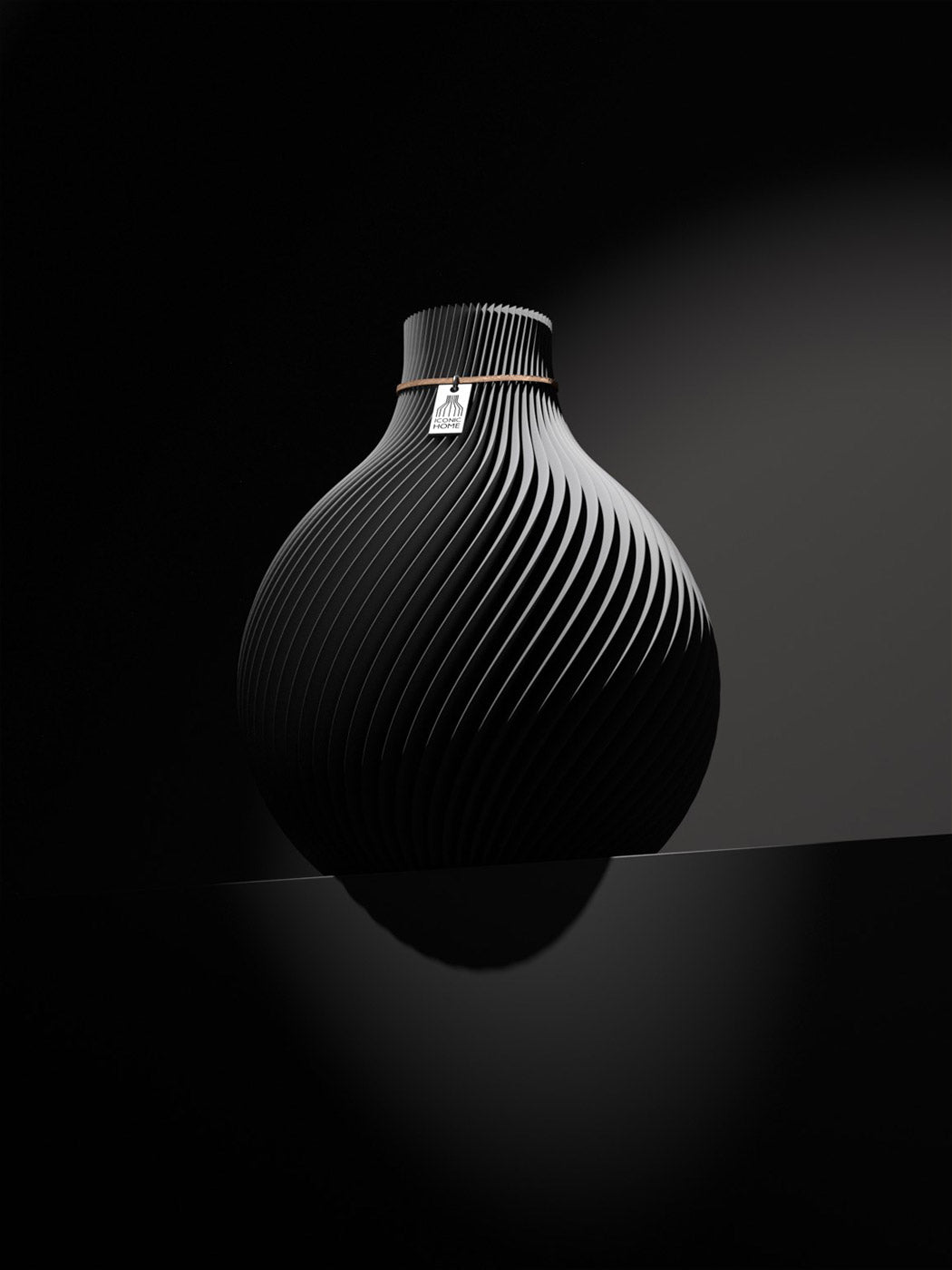 Graue Vase ICONIC HOME Sphere Dreamy Gray