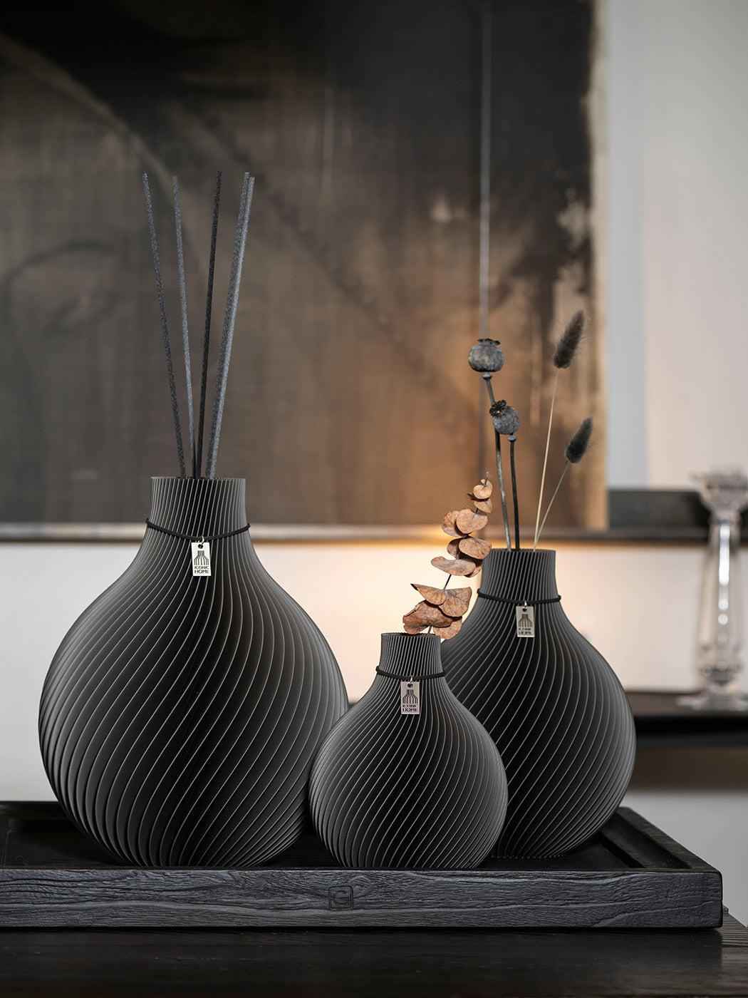 ICONIC HOME Set Sphere Large Duftvase 32 cm Stormy Grey #mood