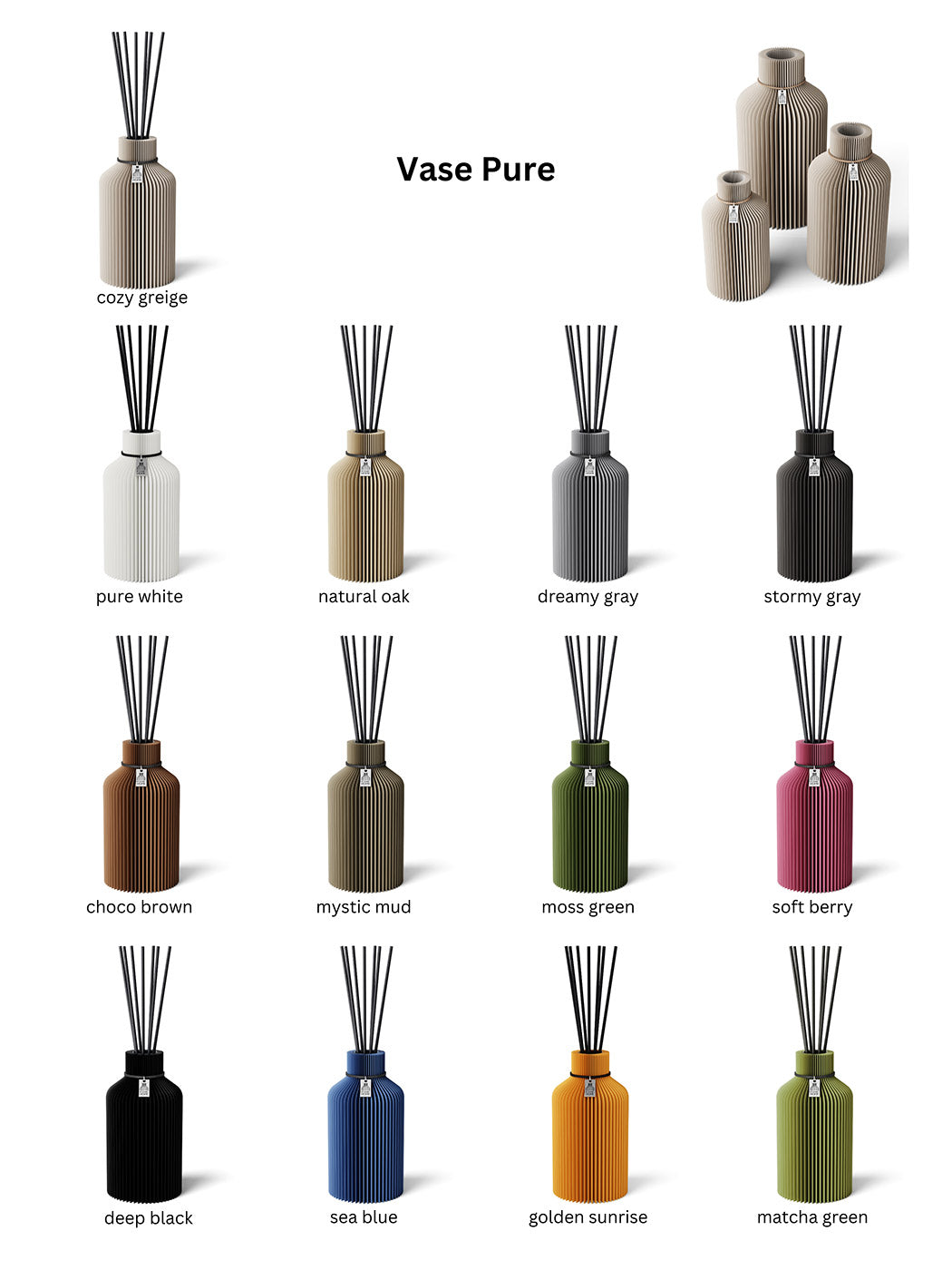 ICONIC HOME Duftvase Pure colour chart #mood