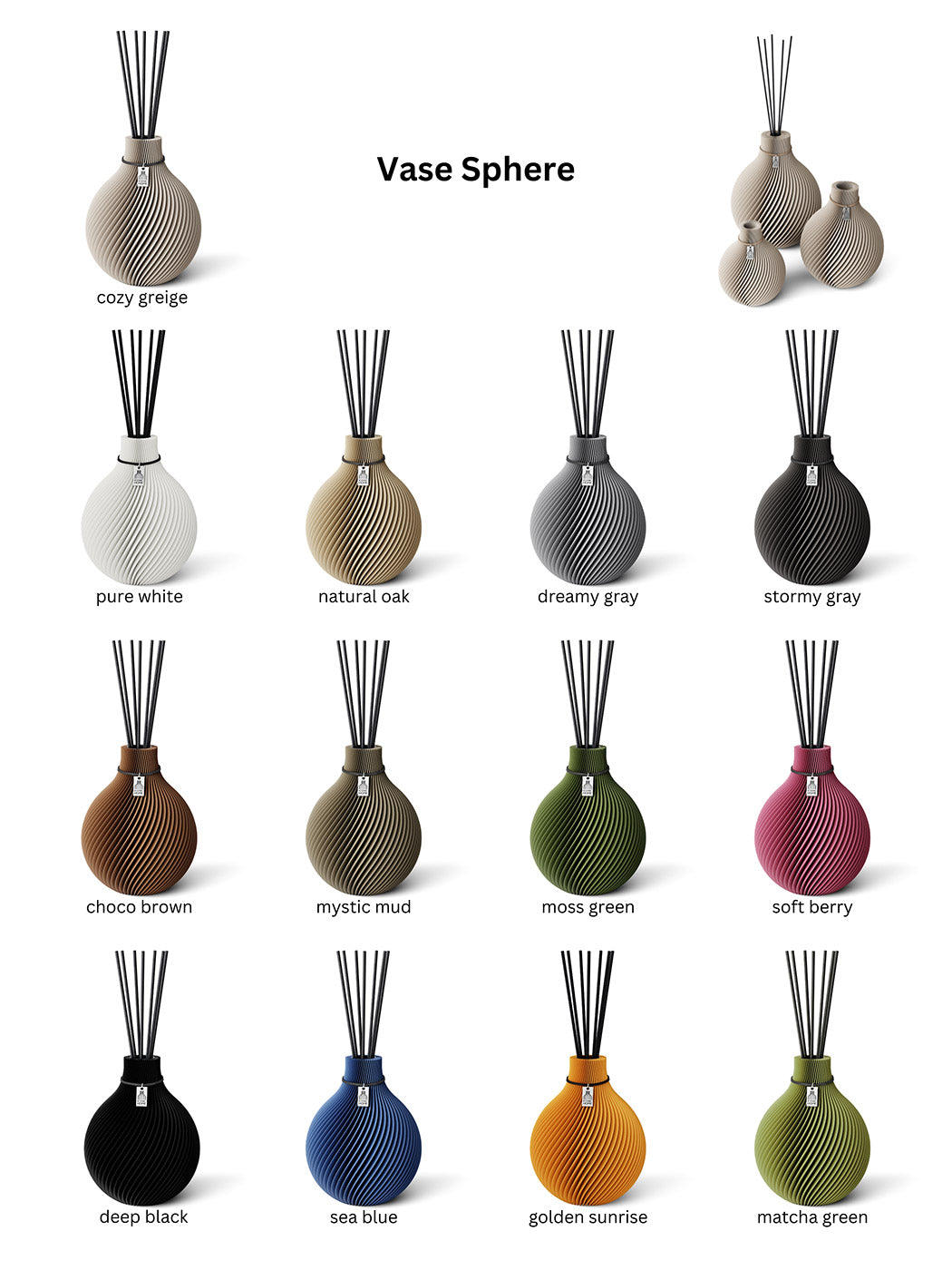 ICONIC HOME Duftvase Sphere colour chart #mood