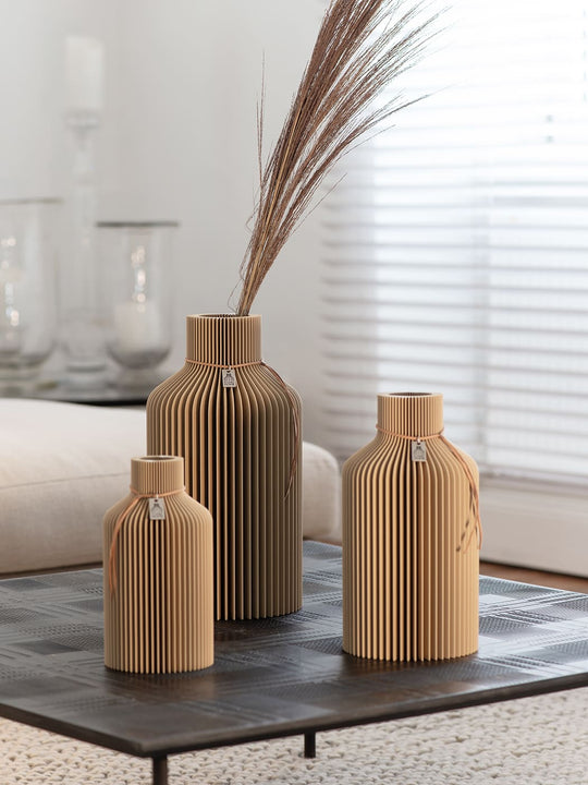 Vase Pure 3er Set in natural oak