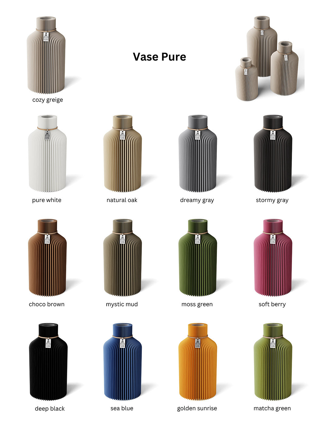 ICONIC HOME Vase Pure colour chart #mood