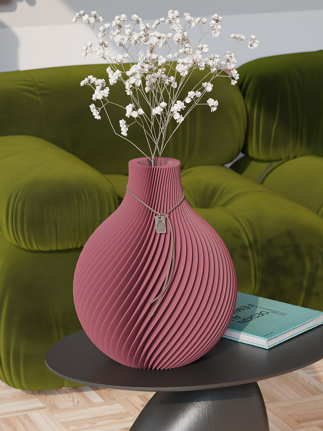 ICONIC HOME Vase Soft Berry