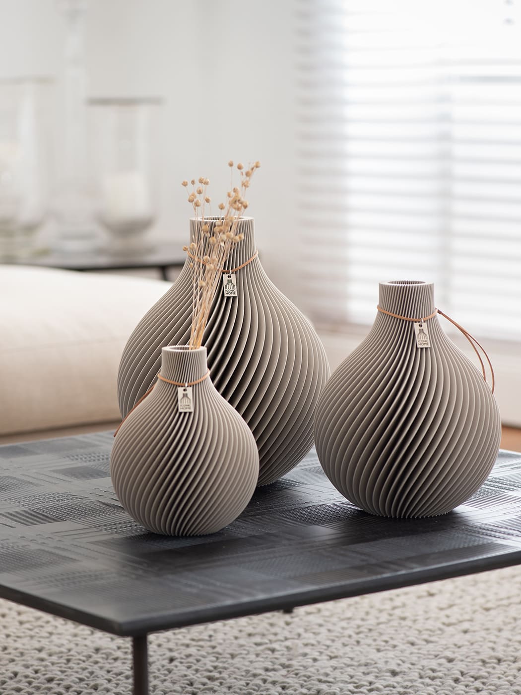 ICONIC HOME Vase Sphere 3er Set in Cozy Greige #mood