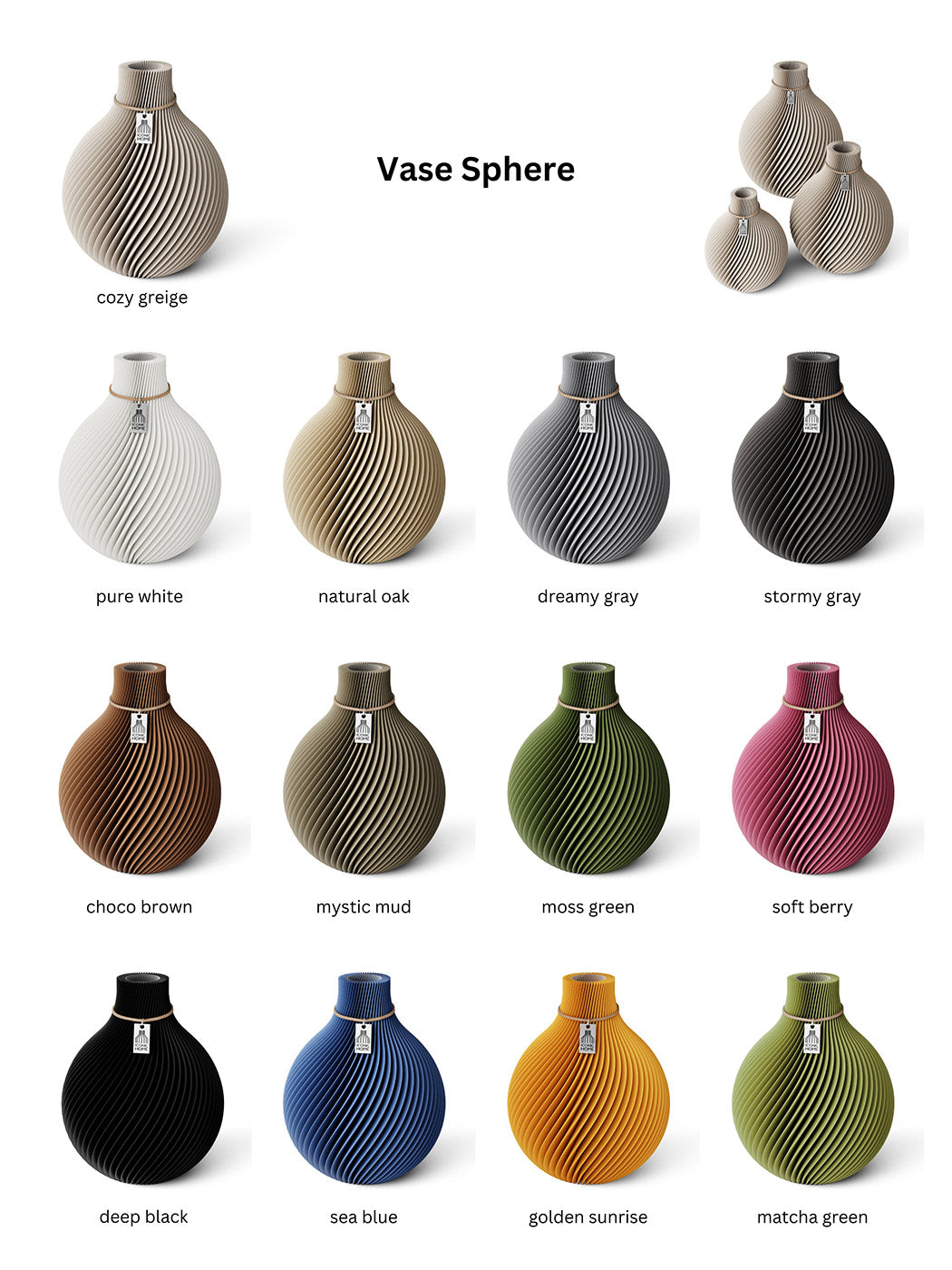 ICONIC HOME Vase Sphere colour chart #mood