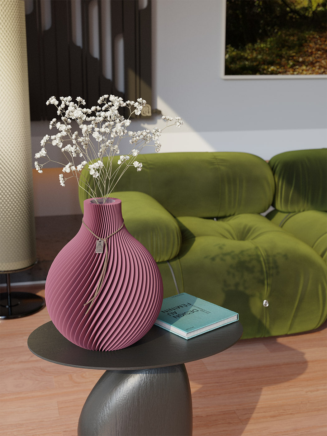 ICONIC HOME Vase Sphre in Rosa - soft berry