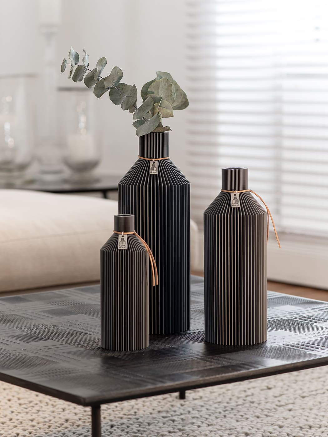 ICONIC HOME Vase Straight 3er-Set in Grey #mood