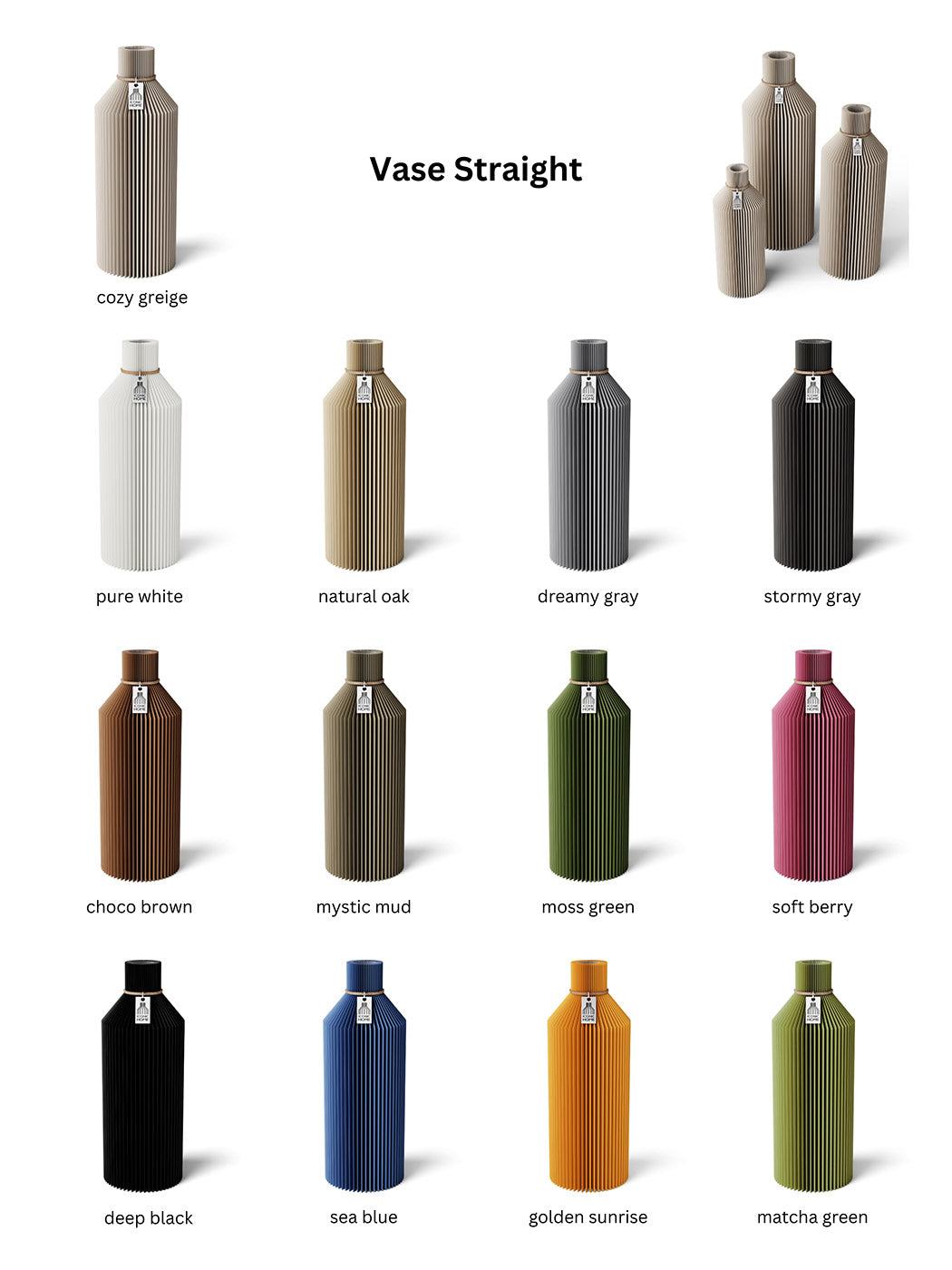 ICONIC HOME Vase Straight colour chart #mood