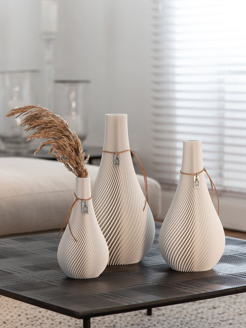 ICONIC HOME Vase Twist im 3er-Set in Pure White #mood