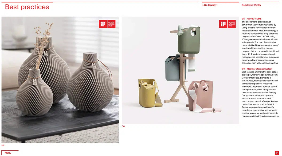 Extrait de l’iF Design Trend Report 2025 présentant les vases ICONIC HOME