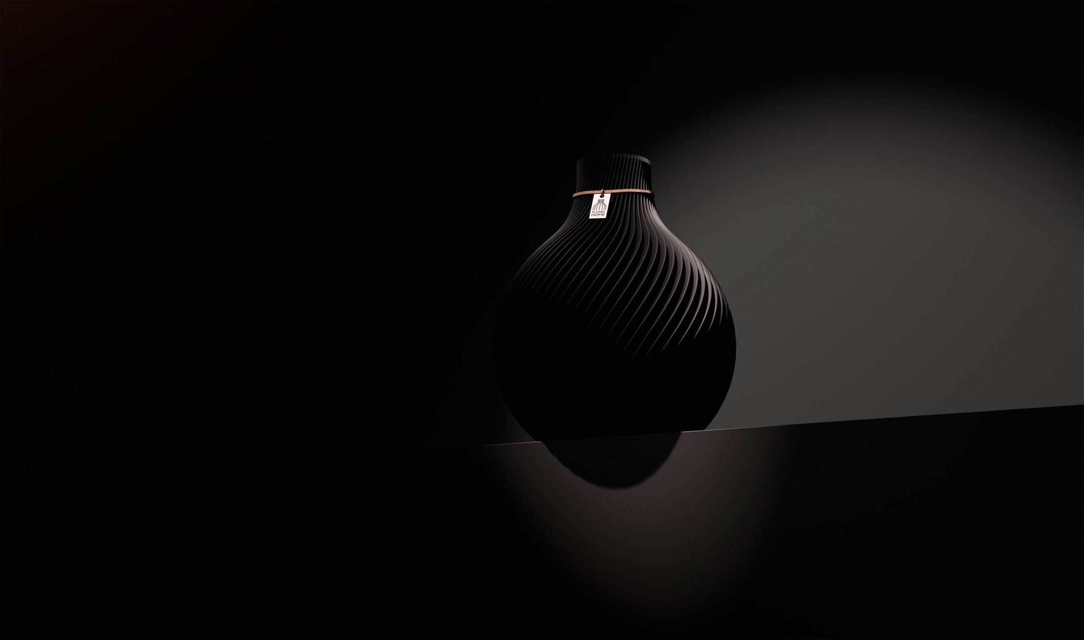 Schwarze Vase ICONIC HOME Sphere Deep Black