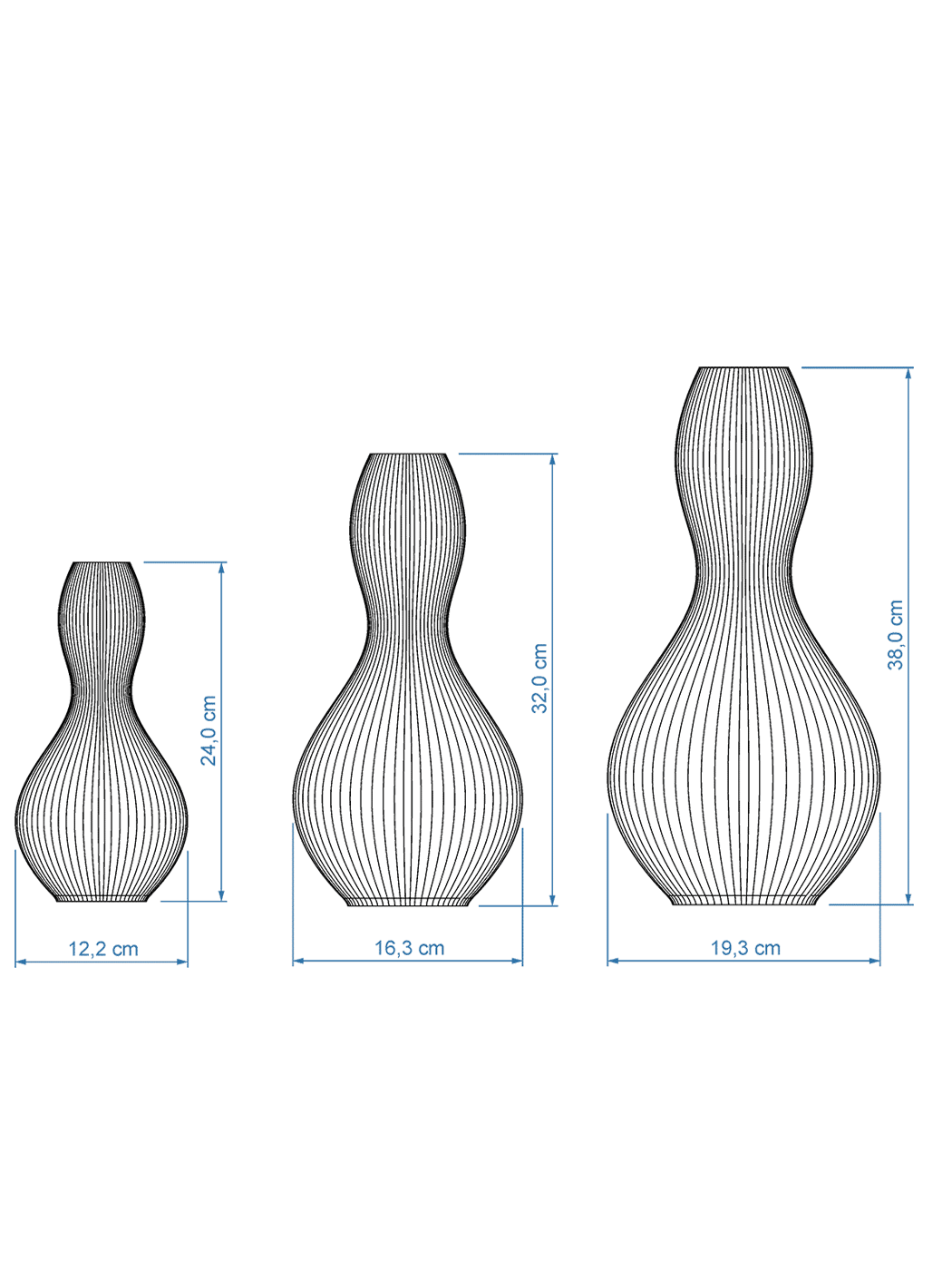 Set Vase Shape Maße
